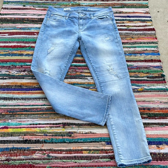 Gap 1969 Lt Blue Distressed Girlfriend Jeans-#1873 - Picture 8 of 12